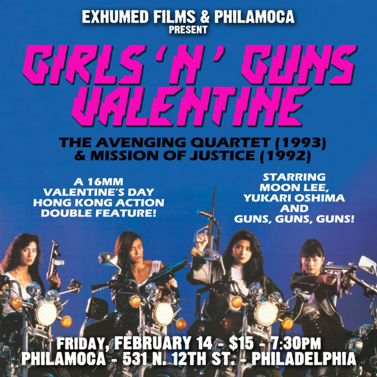 GIRLS ‘N’ GUNS VALENTINE! A 16mm HK Action Double Feature poster